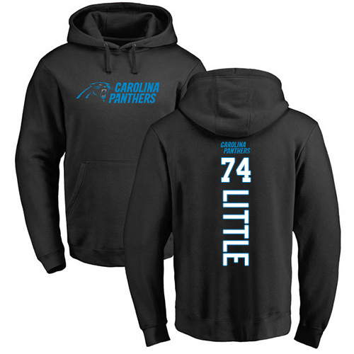 Carolina Panthers Men Black Greg Little Backer NFL Football 74 Pullover Hoodie Sweatshirts